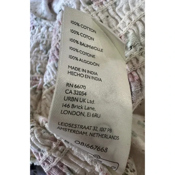 Free People Favorite Girl Top Romantic Floral Ruffle Smocked Boho Cottagecore Sm - Picture 15 of 16